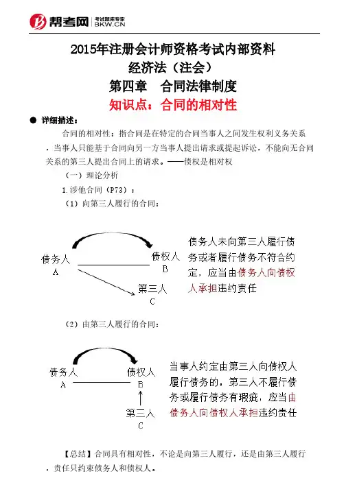 第四章 合同法律制度-合同的相对性