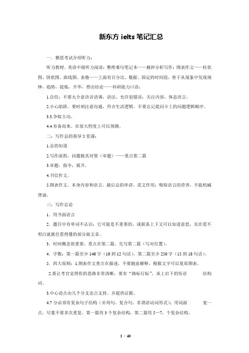 新东方雅思笔记汇总 共40页