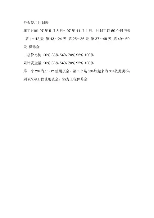 资金使用计划表01