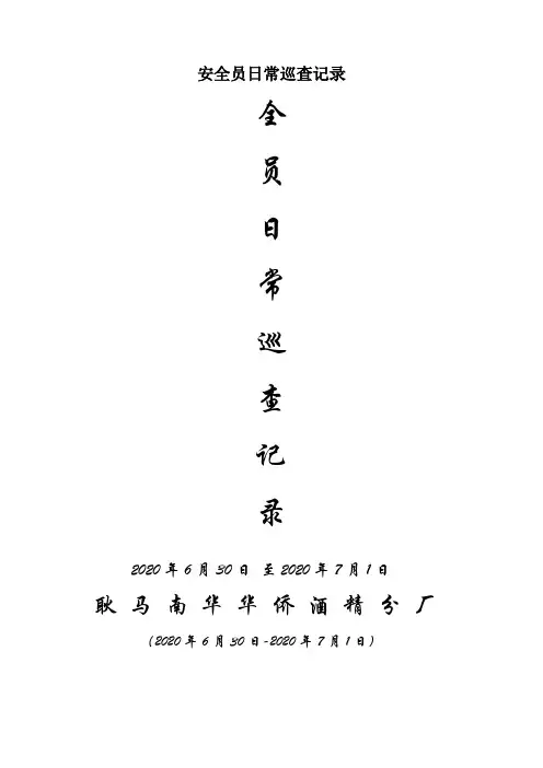 安全员日常巡查记录