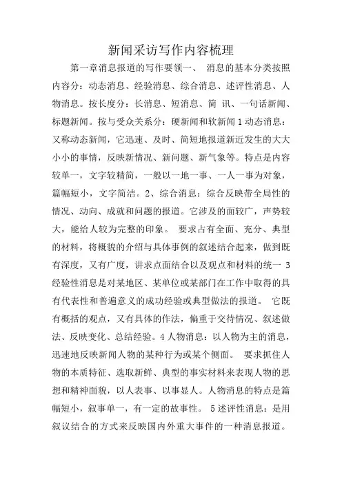 写作指导：新闻采访写作内容梳理 