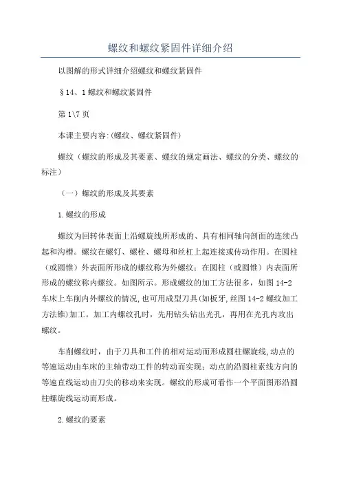 螺纹和螺纹紧固件详细介绍