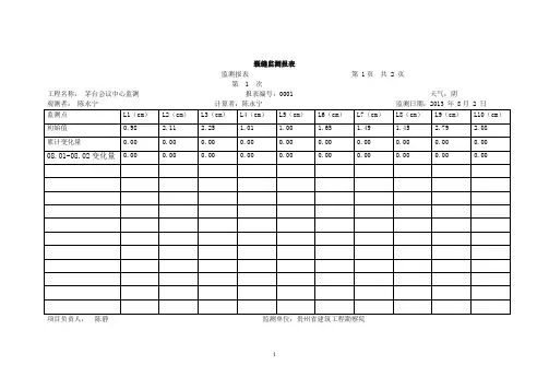 裂缝监测记录表