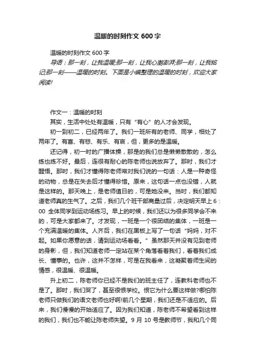 温暖的时刻作文600字