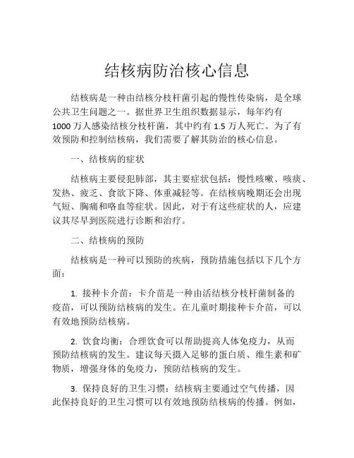 结核病防治核心信息
