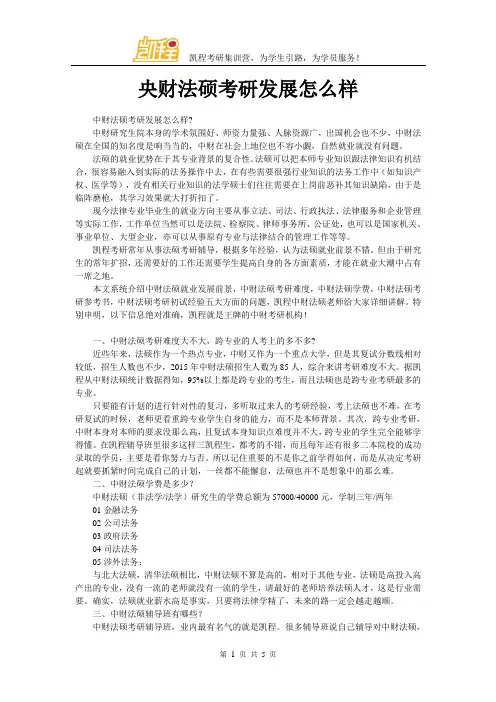 央财法硕考研发展怎么样