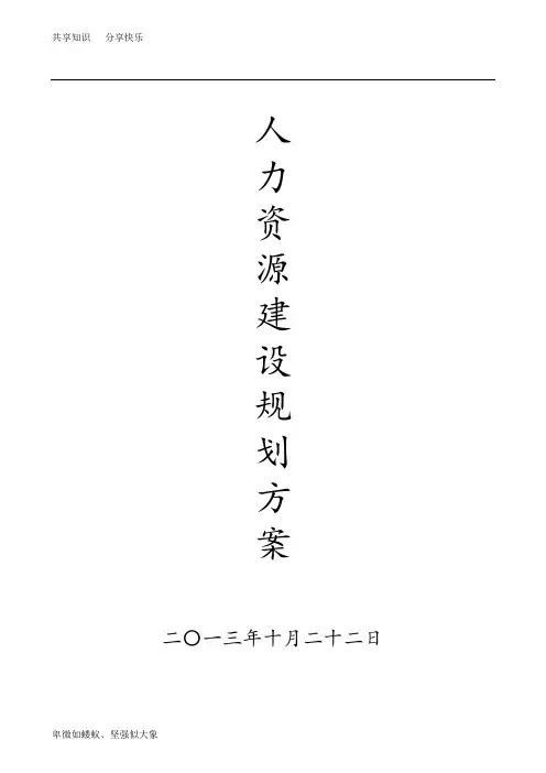 人力资源体系建设方案(经典)