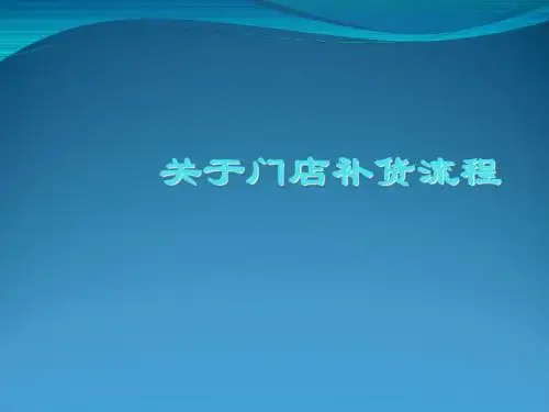 关于门店补货流程培训教材(PPT 33页)