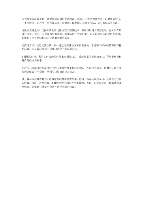 应力测量方法