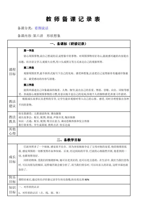 二年级下册语文作文教案-看图说话-06 形状想象 -部编版