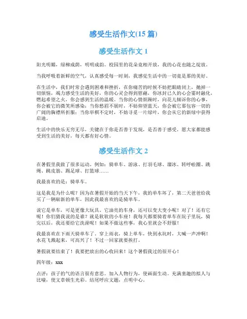 感受生活作文(15篇)