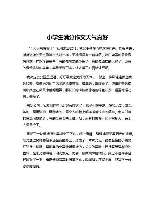 小学生满分作文天气真好