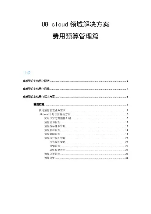 U8 cloud领域解决方案-预算管理SP