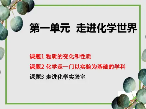 人教版九年级上册1.3 走进化学实验室(第一课时)(共36张PPT)