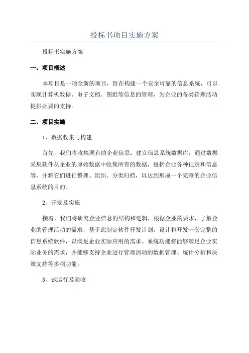 投标书项目实施方案