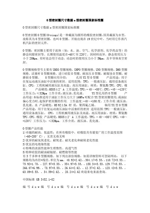 O型密封圈尺寸数据o型密封圈国家标准圈