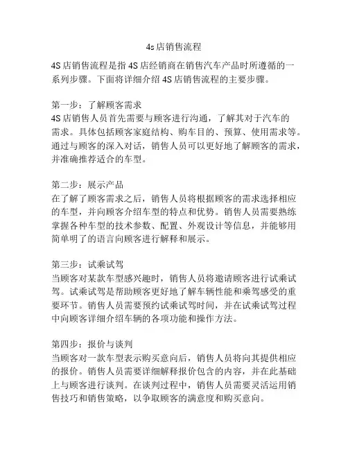 4s店销售流程
