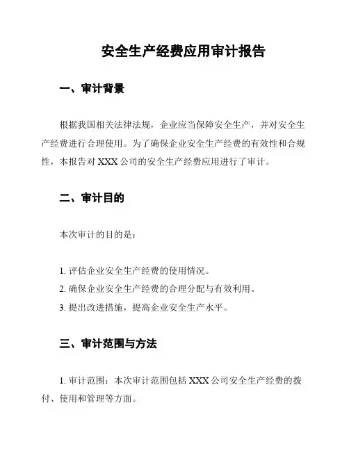 安全生产经费应用审计报告