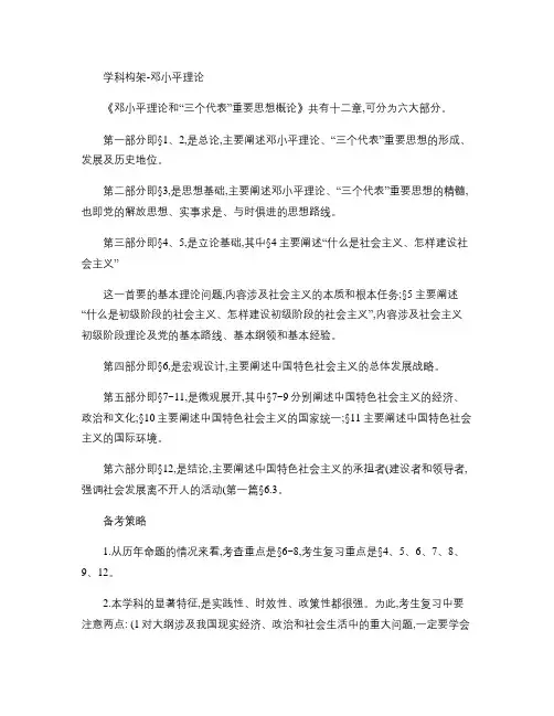 邓论学科构架重点考点总结(精)