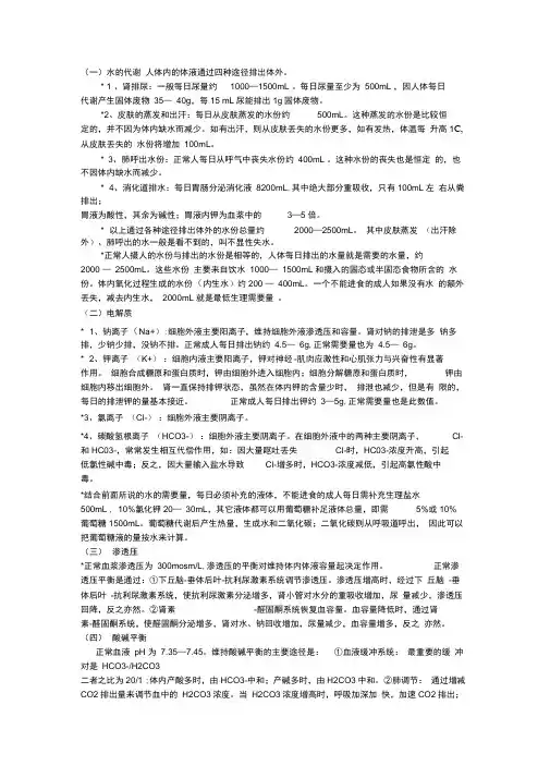 最全的外科补液