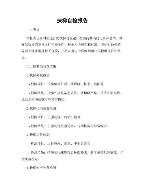 扶梯自检报告
