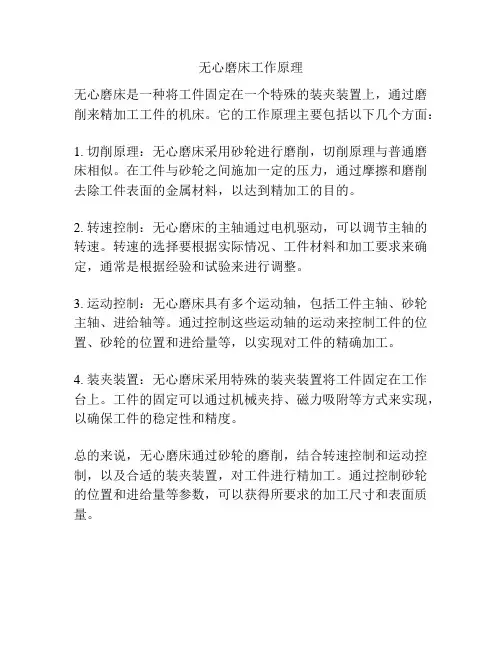无心磨床工作原理