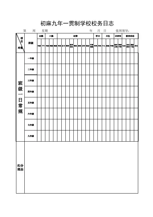 校务日志记录表