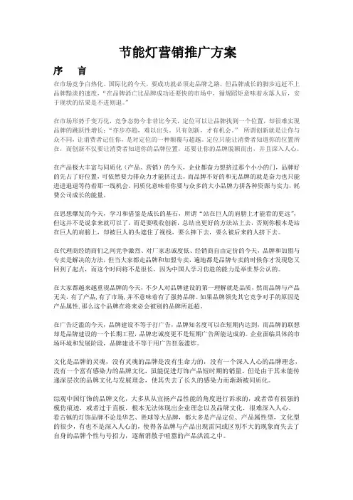 节能灯营销推广方案word文档模板