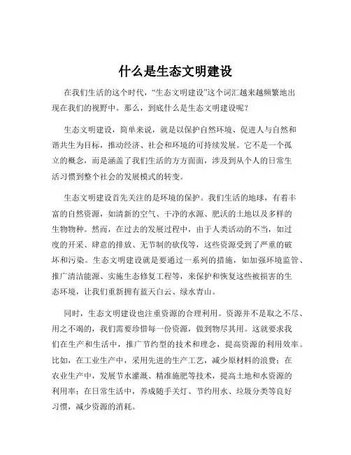 什么是生态文明建设
