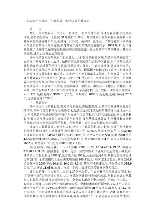 山东省滨州市黄河三角洲高效生态经济区发展规划