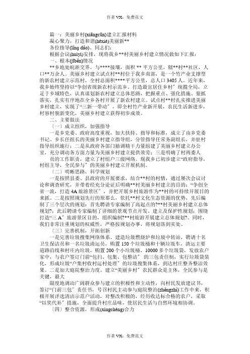 乡镇项目建设汇报材料