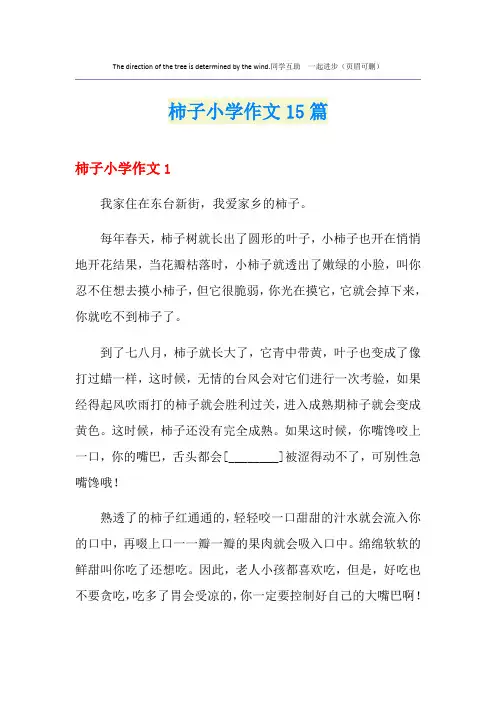 柿子小学作文15篇