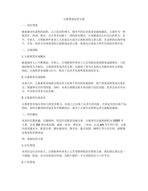 公寓策划运营方案