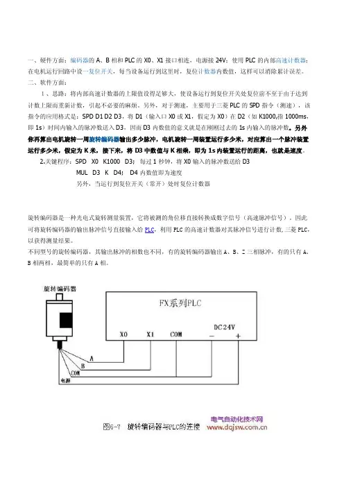 编码器测速的三菱plc程序