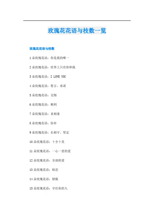 玫瑰花花语与枝数一览