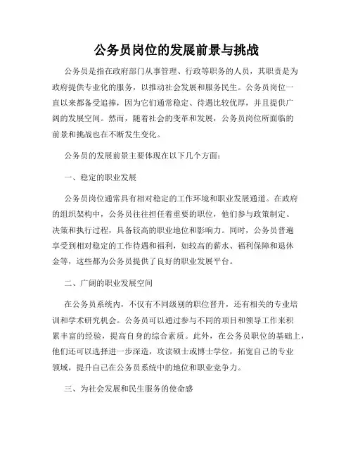 公务员岗位的发展前景与挑战