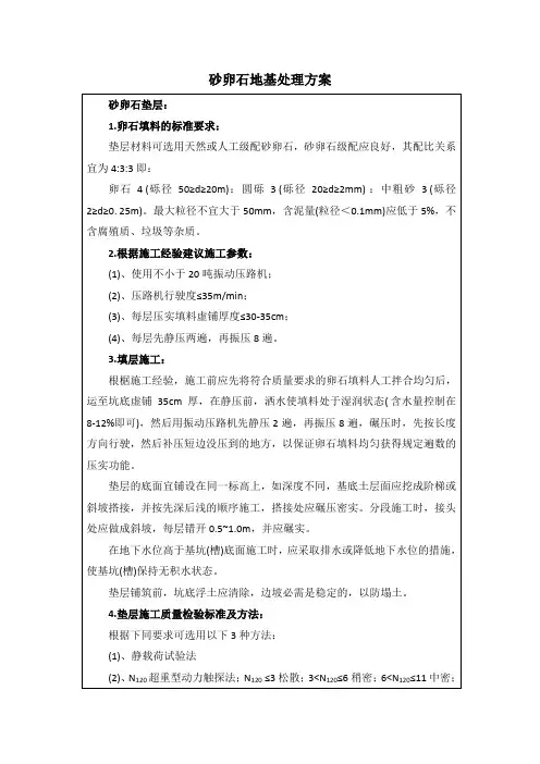 砂卵石地基处理方案多用于河道旁砂卵石地基换填