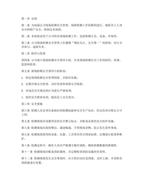 公司现场检测安全管理制度