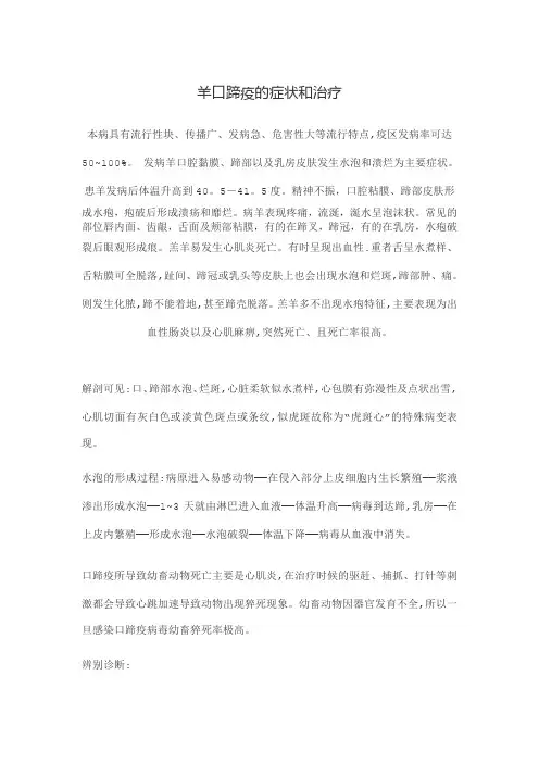 羊口蹄疫的症状和治疗