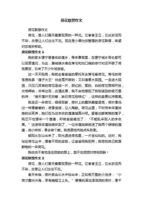 荷花联想作文