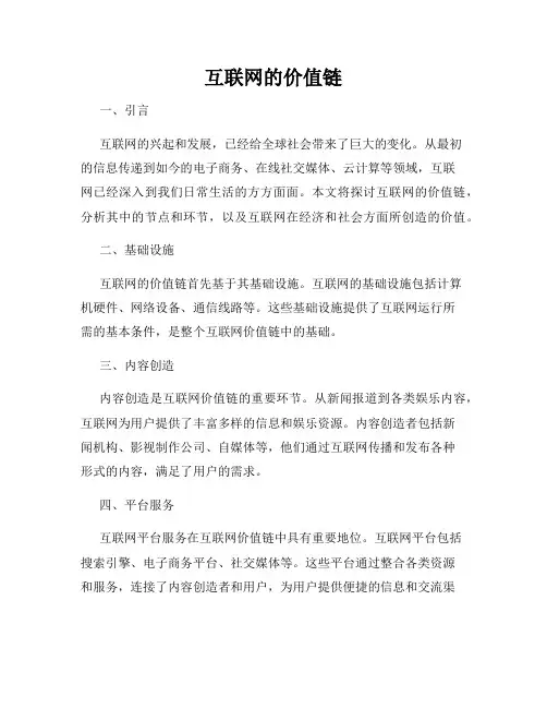 互联网的价值链