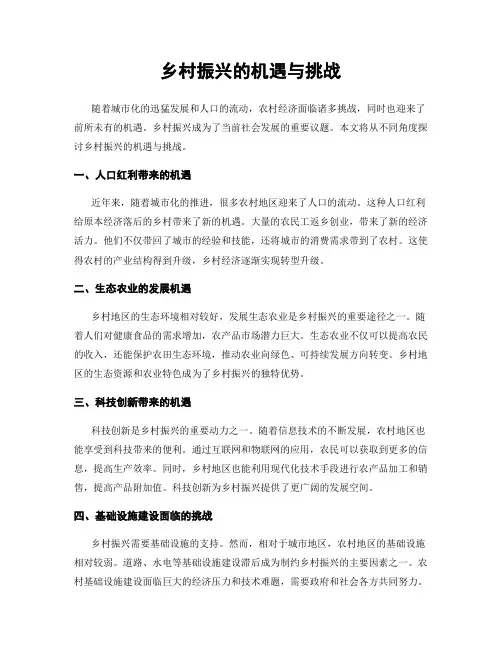 乡村振兴的机遇与挑战