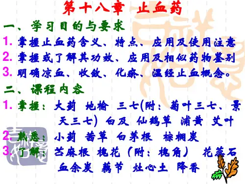中药第18章--止血药