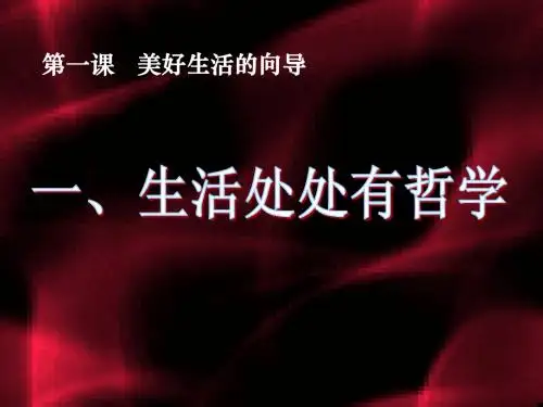 1.1生活处处有哲学