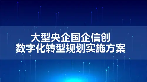 大型央企国企信创化与数字化转型规划实施方案