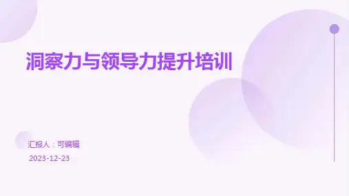 洞察力与领导力提升培训ppt