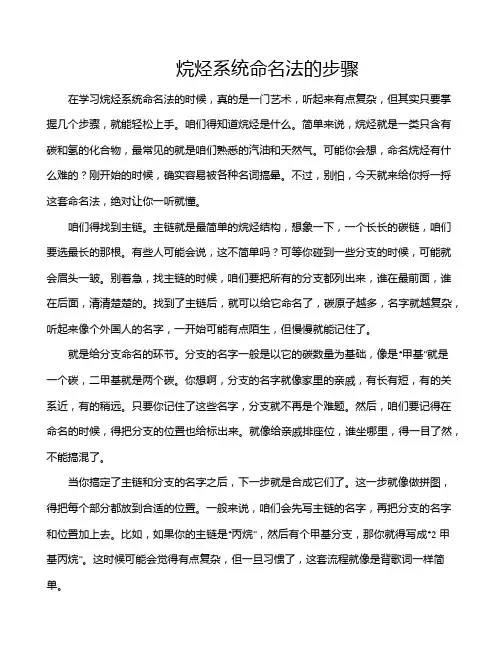 烷烃系统命名法的步骤