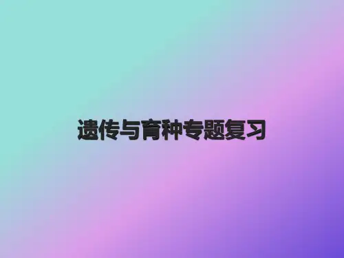 遗传与育种专题复习