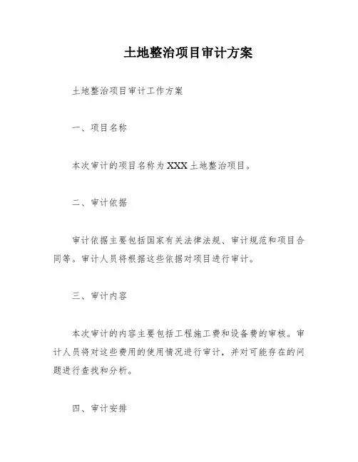 土地整治项目审计方案