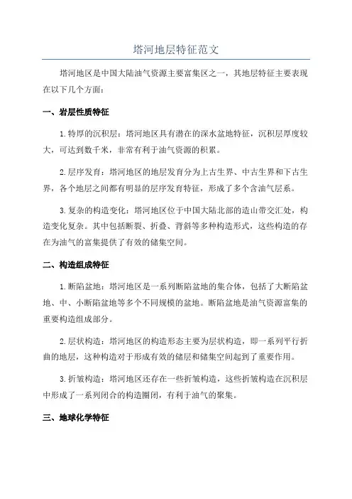 塔河地层特征范文